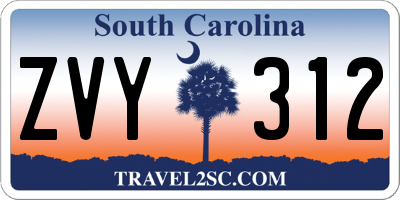 SC license plate ZVY312