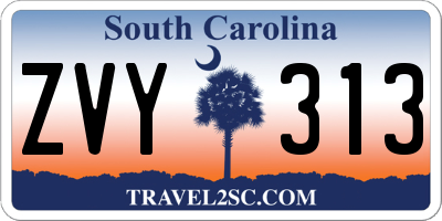 SC license plate ZVY313