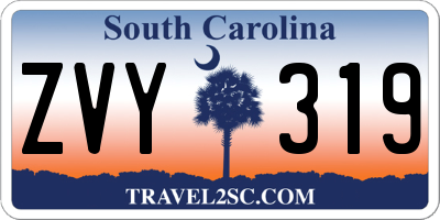 SC license plate ZVY319