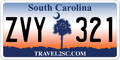 SC license plate ZVY321