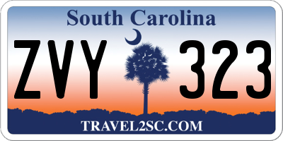 SC license plate ZVY323