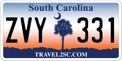SC license plate ZVY331