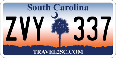 SC license plate ZVY337