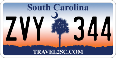 SC license plate ZVY344