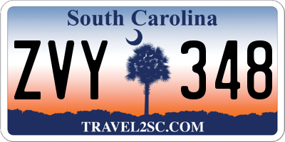 SC license plate ZVY348