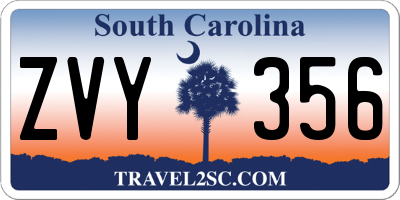 SC license plate ZVY356