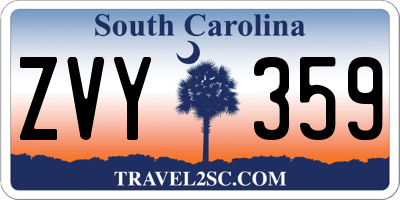 SC license plate ZVY359
