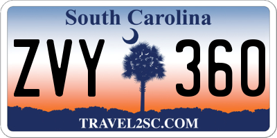 SC license plate ZVY360