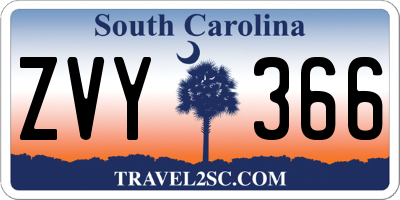 SC license plate ZVY366