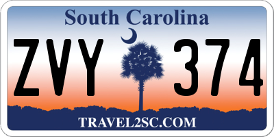 SC license plate ZVY374