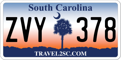 SC license plate ZVY378