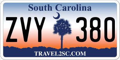 SC license plate ZVY380