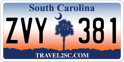 SC license plate ZVY381