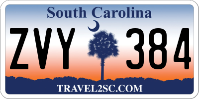 SC license plate ZVY384