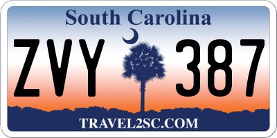 SC license plate ZVY387