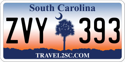 SC license plate ZVY393
