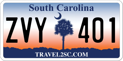 SC license plate ZVY401