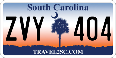 SC license plate ZVY404
