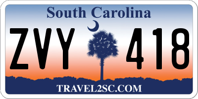 SC license plate ZVY418