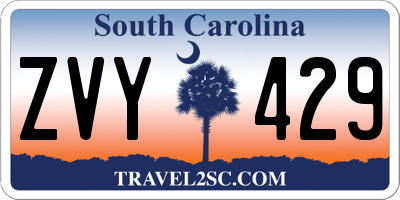 SC license plate ZVY429