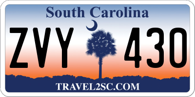 SC license plate ZVY430
