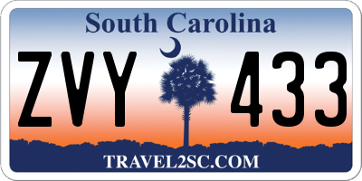 SC license plate ZVY433