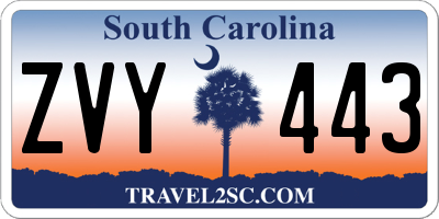 SC license plate ZVY443