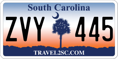 SC license plate ZVY445
