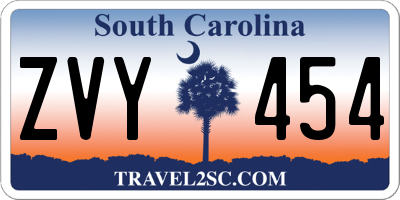 SC license plate ZVY454