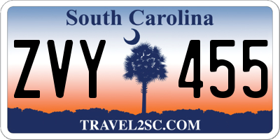SC license plate ZVY455