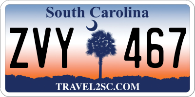 SC license plate ZVY467