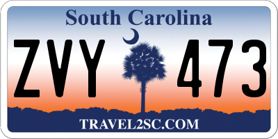 SC license plate ZVY473