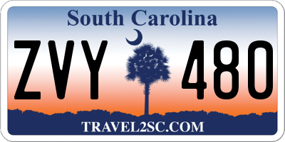 SC license plate ZVY480