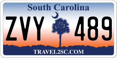 SC license plate ZVY489