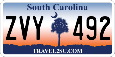 SC license plate ZVY492