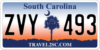 SC license plate ZVY493