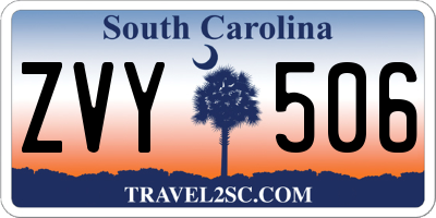 SC license plate ZVY506