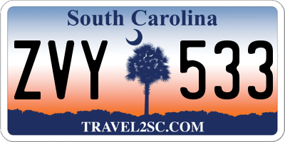 SC license plate ZVY533