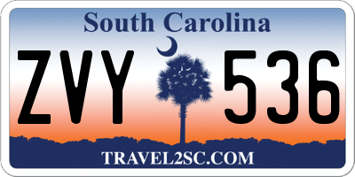 SC license plate ZVY536