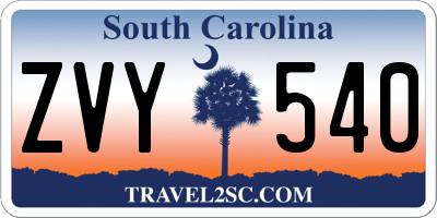 SC license plate ZVY540