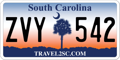 SC license plate ZVY542