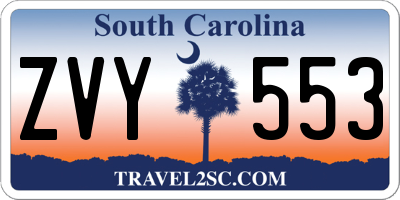 SC license plate ZVY553