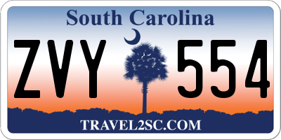 SC license plate ZVY554