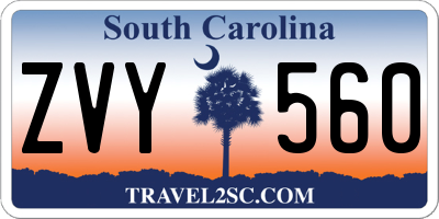 SC license plate ZVY560