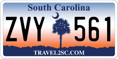 SC license plate ZVY561