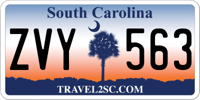 SC license plate ZVY563