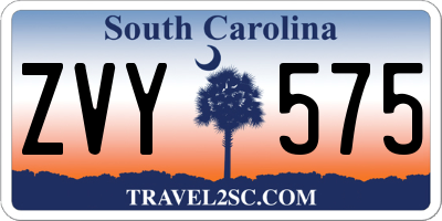 SC license plate ZVY575