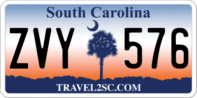 SC license plate ZVY576