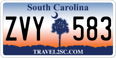 SC license plate ZVY583