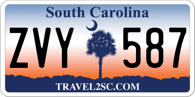 SC license plate ZVY587